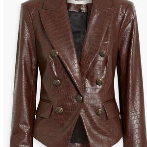 Veronica Beard Faux Croc-leather blazer